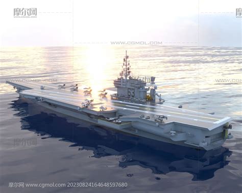 美国海军小鹰级航空母舰3dmax模型_军舰模型下载-摩尔网CGMOL
