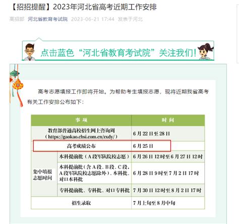 河北省教育考试院2023年河北高考成绩查询、查分系统入口[6月25日开通]