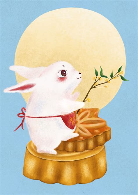 中秋快乐 中秋插画 兔子与月饼|插画|插画习作|杨小星 - 原创作品 - 站酷 (ZCOOL)