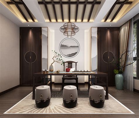 中式茶室/书房|空间|家装设计|刻意设计 - 原创作品 - 站酷 (ZCOOL)