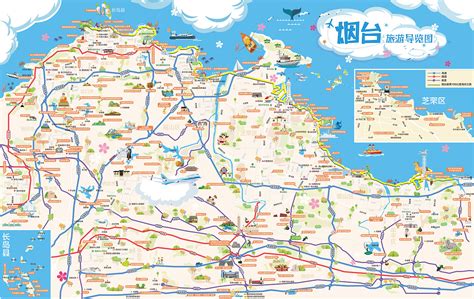 烟台旅游地图图片