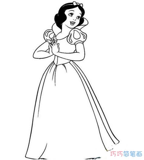 穿漂亮裙子的白雪公主怎么画_白雪公主简笔画图片 - 巧巧简笔画
