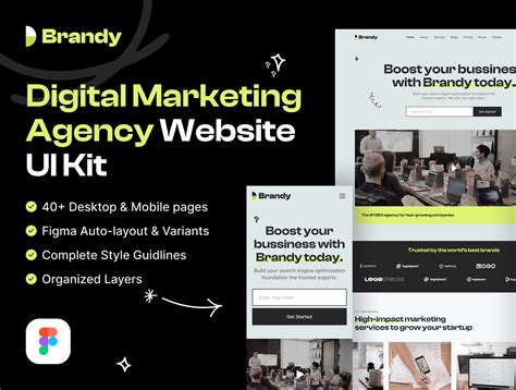 数字营销机构网站UI套件Brandy - Digital Marketing Agency Website UI Kit - 设计口袋