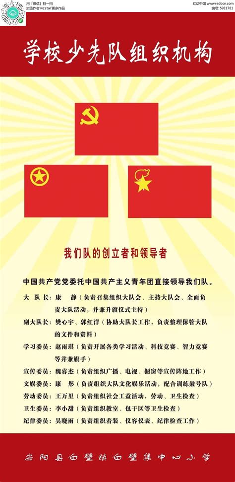 学校少先队组织机构展板PSD素材免费下载_红动中国
