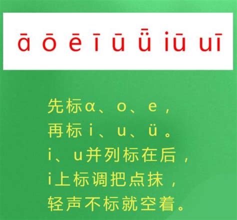 汉语拼音的声调应标在哪个字母上面?