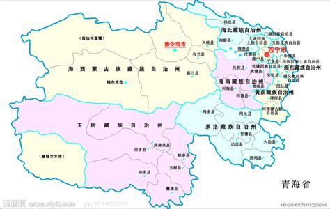 青海省地图全图,放大,县城_大山谷图库