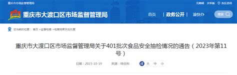 重庆市大渡口区市场监督管理局关于401批次食品安全抽检情况的通告（2023年第11号）-中国质量新闻网