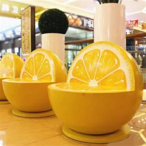 玻璃钢户外大橙子水果休闲椅个性美陈创意坐凳椅 - 深圳市巧工坊工艺饰品有限公司