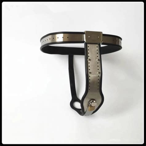 Female adjustable chastity belt in stainless steel and silicone with ...