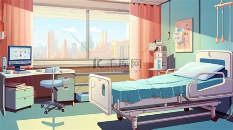 医院病房动漫效果插图16插画图片-千库网