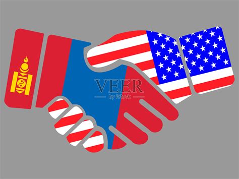 蒙古和美国国旗握手矢量插画图片素材_ID:348819594-Veer图库