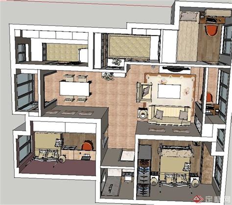 某两层别墅住宅空间装修设计CAD施工图附手绘图