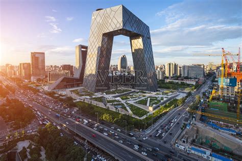 北京中央商务区高楼大厦天际线，中国城市景观照片摄影图片_ID:148928195-Veer图库