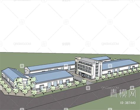 工厂鸟瞰图3D模型_其他建筑模型下载-摩尔网CGMOL