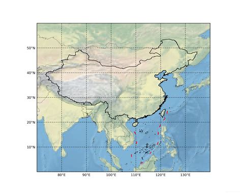 中国地图经纬线图片