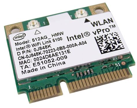 Intel vPRO WiFI Link 5100 WLAN AGN Mini PCIe 512AG-HM | eBay