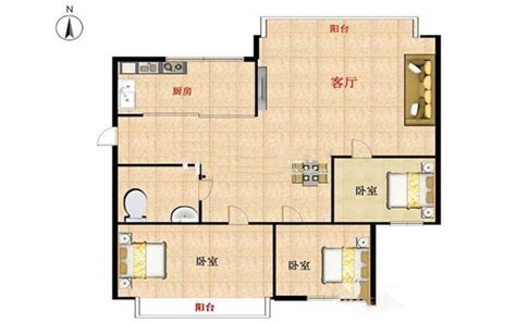 格北京市朝阳区圣馨大地家园3室129.01 ㎡现代 - 现代风格三室一厅装修效果图 - 周大天设计效果图 - 每平每屋·设计家