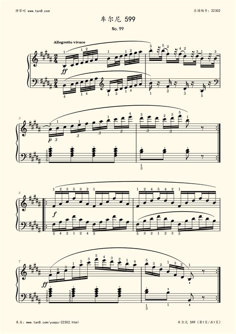 《车尔尼599 NO.99,钢琴谱》车尔尼|弹琴吧|钢琴谱|吉他谱|钢琴曲|乐谱|五线谱|高清免费下载|蛐蛐钢琴网
