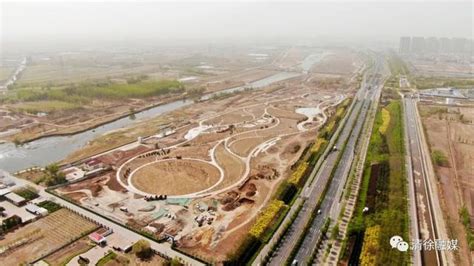 太原清徐县：清源水城景观桥项目即将完工