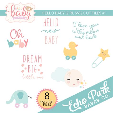 Hello Baby Girl SVG Cut Files #1 - Snap Click Supply Co.