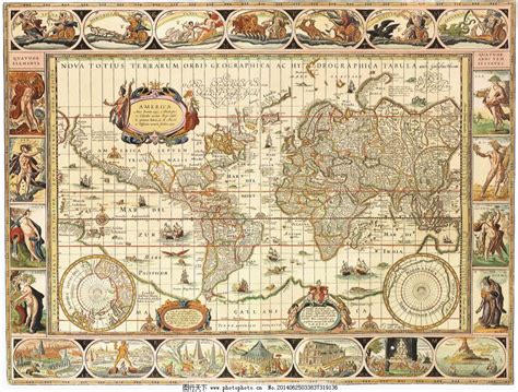 【地图】世界地图（复古版）-PS素材-设计e周素材库
