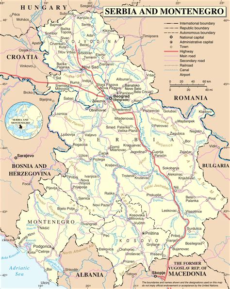 塞尔维亚地图中文版高清 - 塞尔维亚地图 - 地理教师网