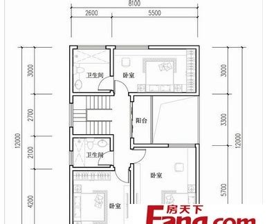 长方形80平米小户型平面图设计_装信通网效果图