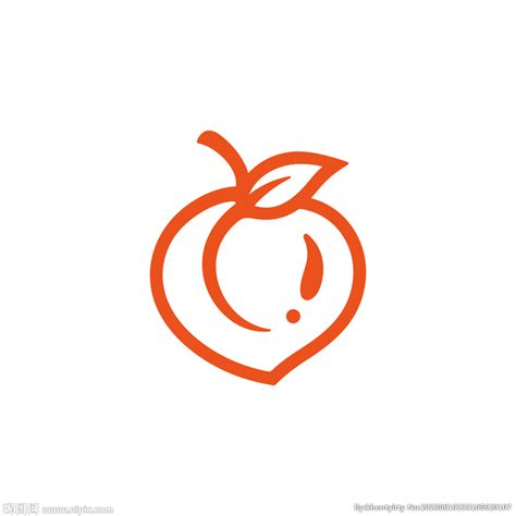 桃子标志矢量水果图标