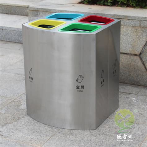 室内立式不锈钢四分类垃圾桶-环卫垃圾桶网