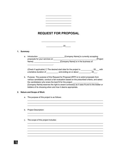 Printable Bid Proposal Forms - Printable Forms Free Online