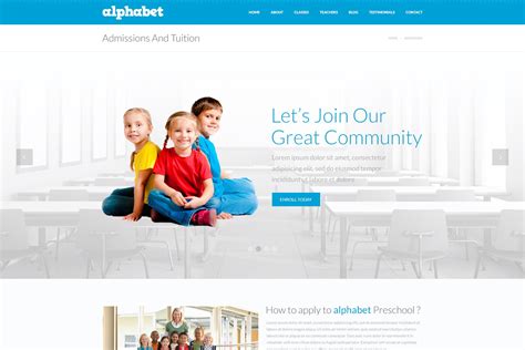 教育机构网站设计PSD模板 Alphabet – Education PSD Templates - 素材中国