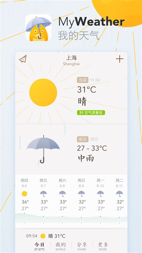 我的天气 - 精致的天气 App，多种主题选择，就如同变化莫测的天气那样，