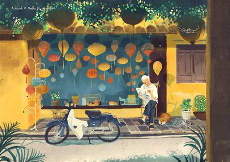 越南插画师 Rong Pham 笔下舒服安逸的生活
