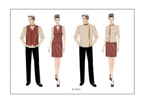 男女服务员-职业设计-CFW服装设计