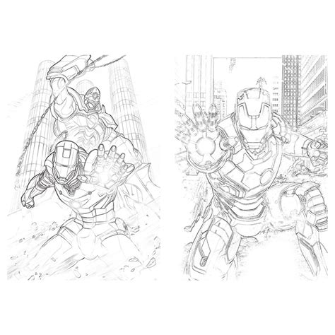 钢铁侠漫画黑白图片