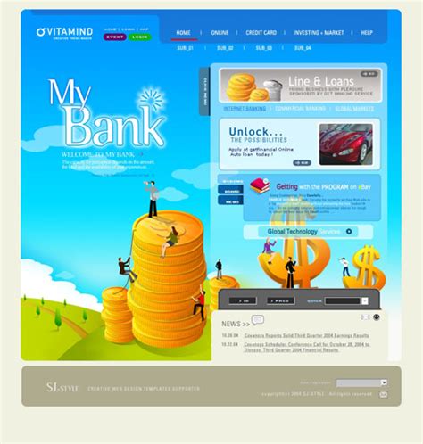 韩国理财网站网页模板_模板_68Design