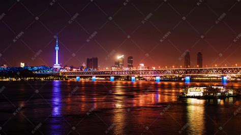 武汉黄昏长江大桥高清图片下载-正版图片500597901-摄图网