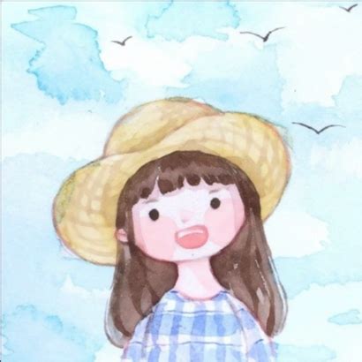 甜美女生头像小众手绘