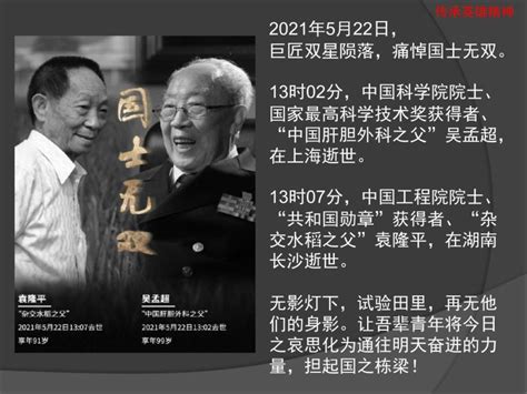 袁隆平、吴孟超逝世，人民日报：他们心中时刻装着国家和人民_手机新浪网
