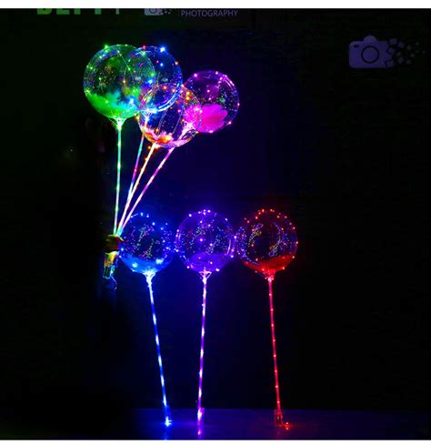 厂家批发发光波波球气球20寸手持LED地推夜市街卖礼品手持透明 ...