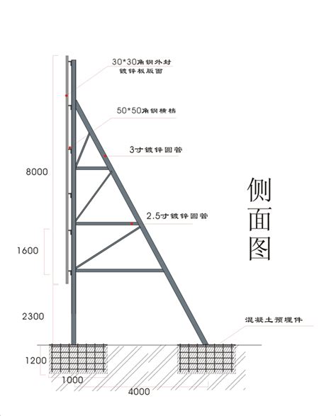 楼顶发光字钢架示意图(楼顶发光字钢架结构图)-上海恒心广告集团