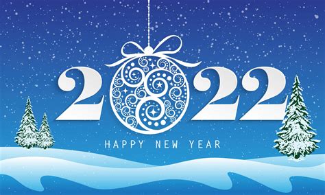 Happy new year 2022 with beautiful christmas ball on snowy. 3344521 ...
