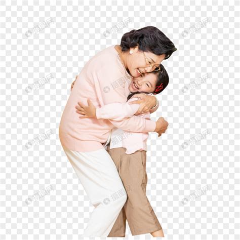 孙女与奶奶拥抱拜年元素素材下载-正版素材401646992-摄图网