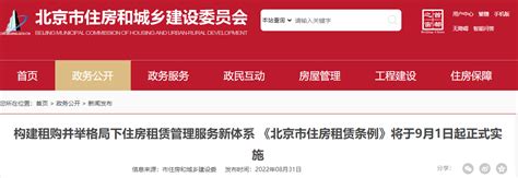 构建租购并举格局下住房租赁管理服务新体系 《北京市住房租赁条例》将于9月1日起正式实施-中国质量新闻网