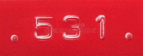 Number 531 Label Made with Red Embossing Tape Stock Photo - Image of ...