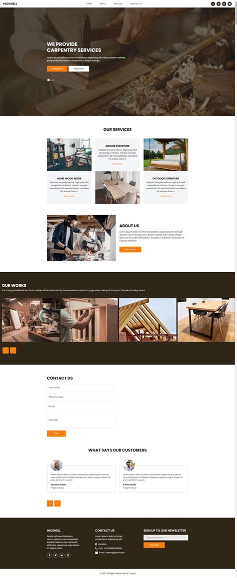 木材加工网站模板，木工定制网页制作模板-17素材网