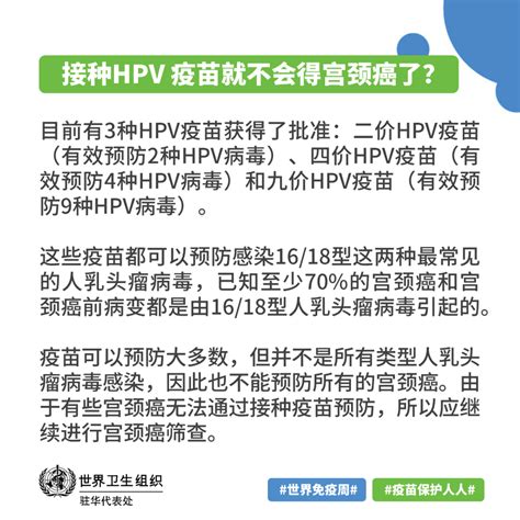 【世界免疫周】世卫组织关于HPV疫苗的问题解答