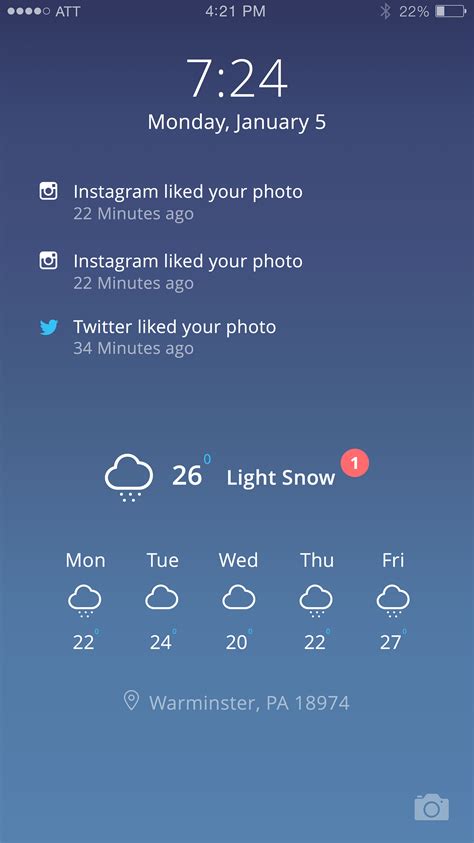 IOS锁屏天气预报界面-UI世界