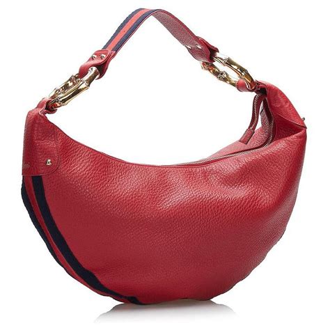 Gucci Leather Half Moon Hobo Bag Red Pony-style calfskin ref.787786 ...