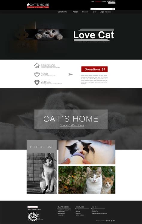 宠物猫领养企业网站模板_精美可爱html宠物猫种类网页模板【免费使用】-凡科建站